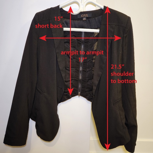 Black blazer with sheer skeleton like back - Picture 6 of 6